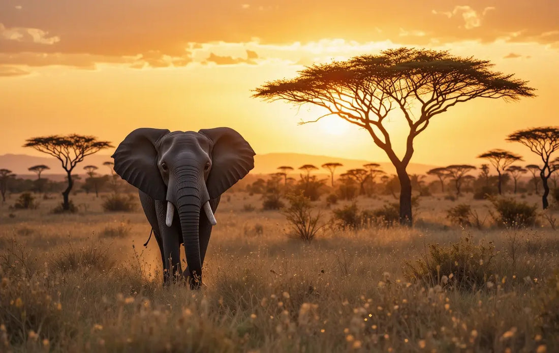 Elephant Majesty at Sunset: A Must-Have Art Piece! - My Store