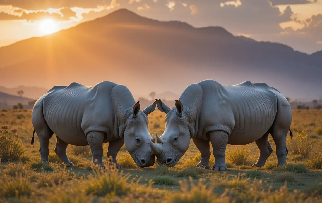 Rhino Strength at Sunrise: Unique Art for Your Space! - My Store