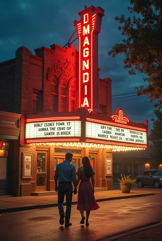 "Vintage Magnolia Theater Night View My Store