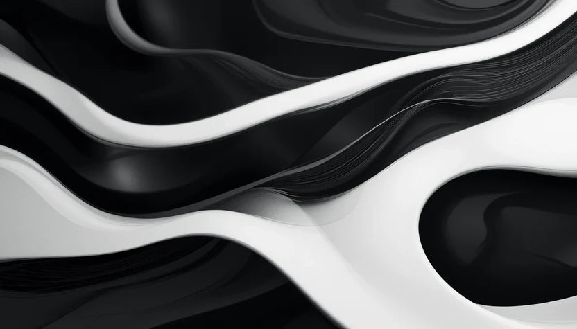 Modern Black and White Abstract Waves – Minimalist Wall Art