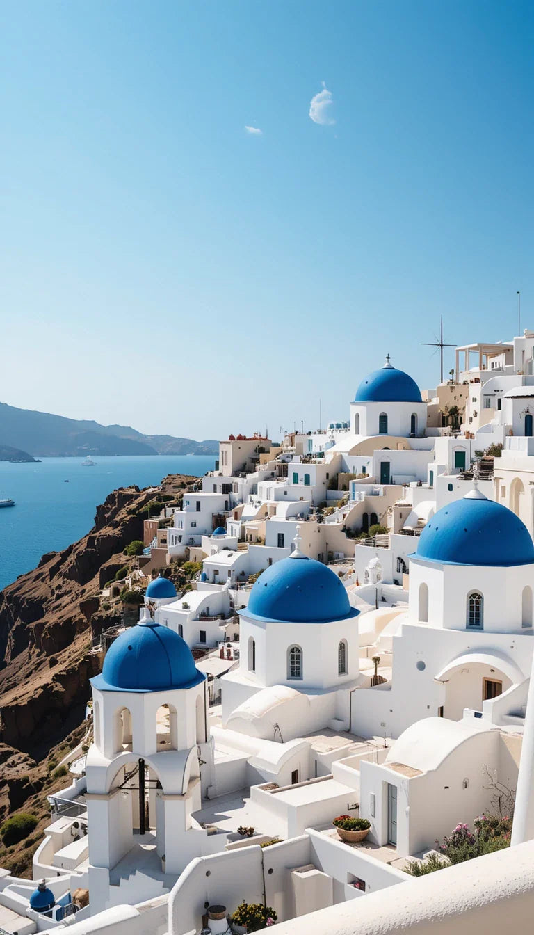 SANTORINI BLUE DOMES VIEW