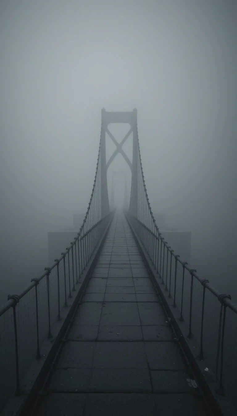 Foggy elevated highways/bridges with buildings