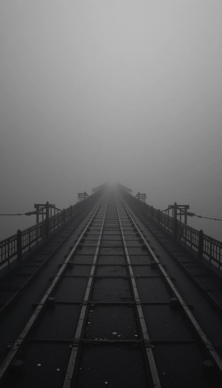 Foggy elevated highways/bridges with buildings