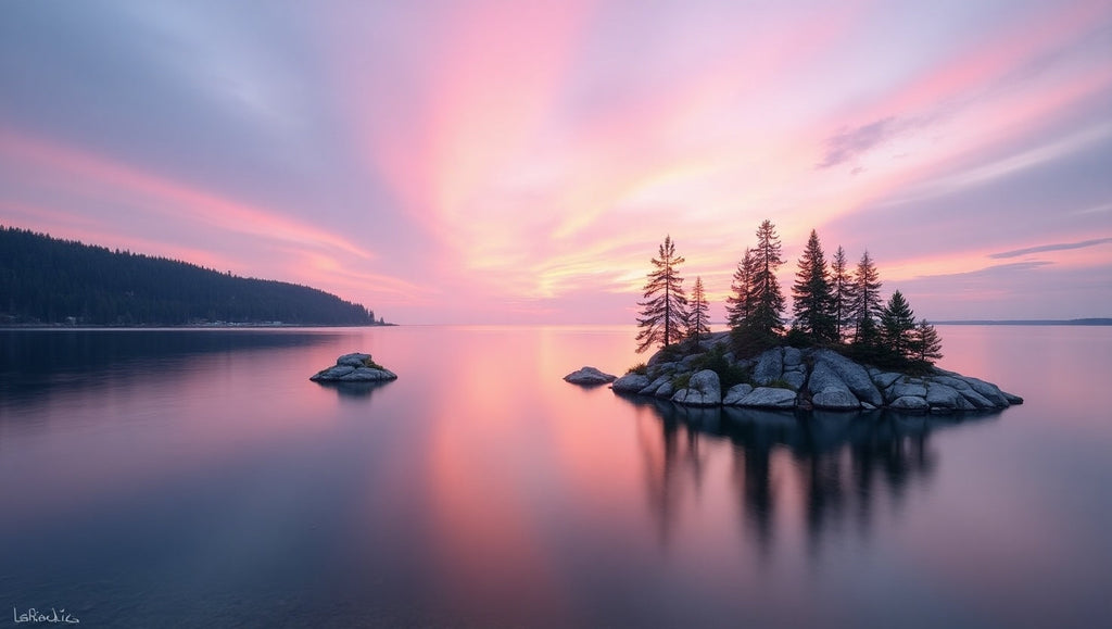 Pink Sunset Over Rocky Islands My Store