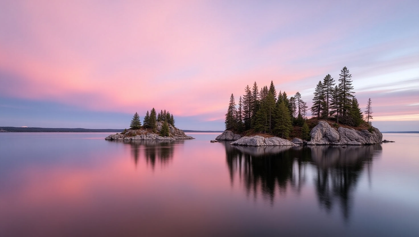 Pink Sunset Over Rocky Islands My Store