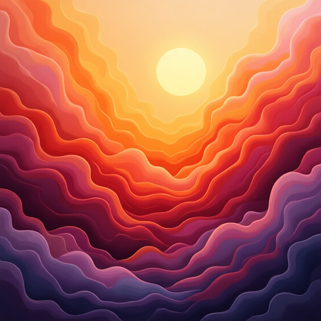 Sunset Waves Abstract – Warm Gradient Flow Wall Decor