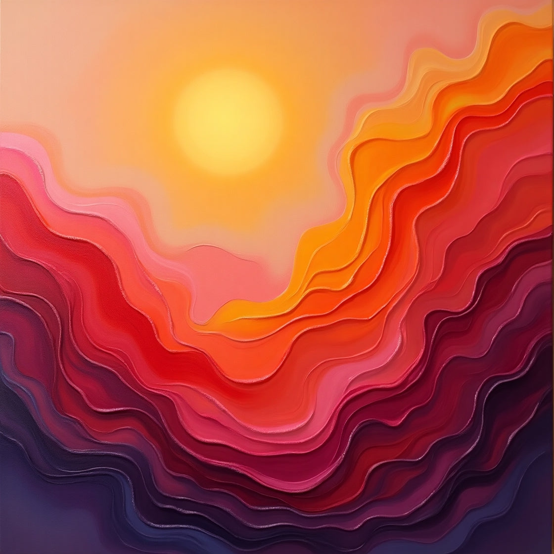 Sunset Waves Abstract – Warm Gradient Flow Wall Decor