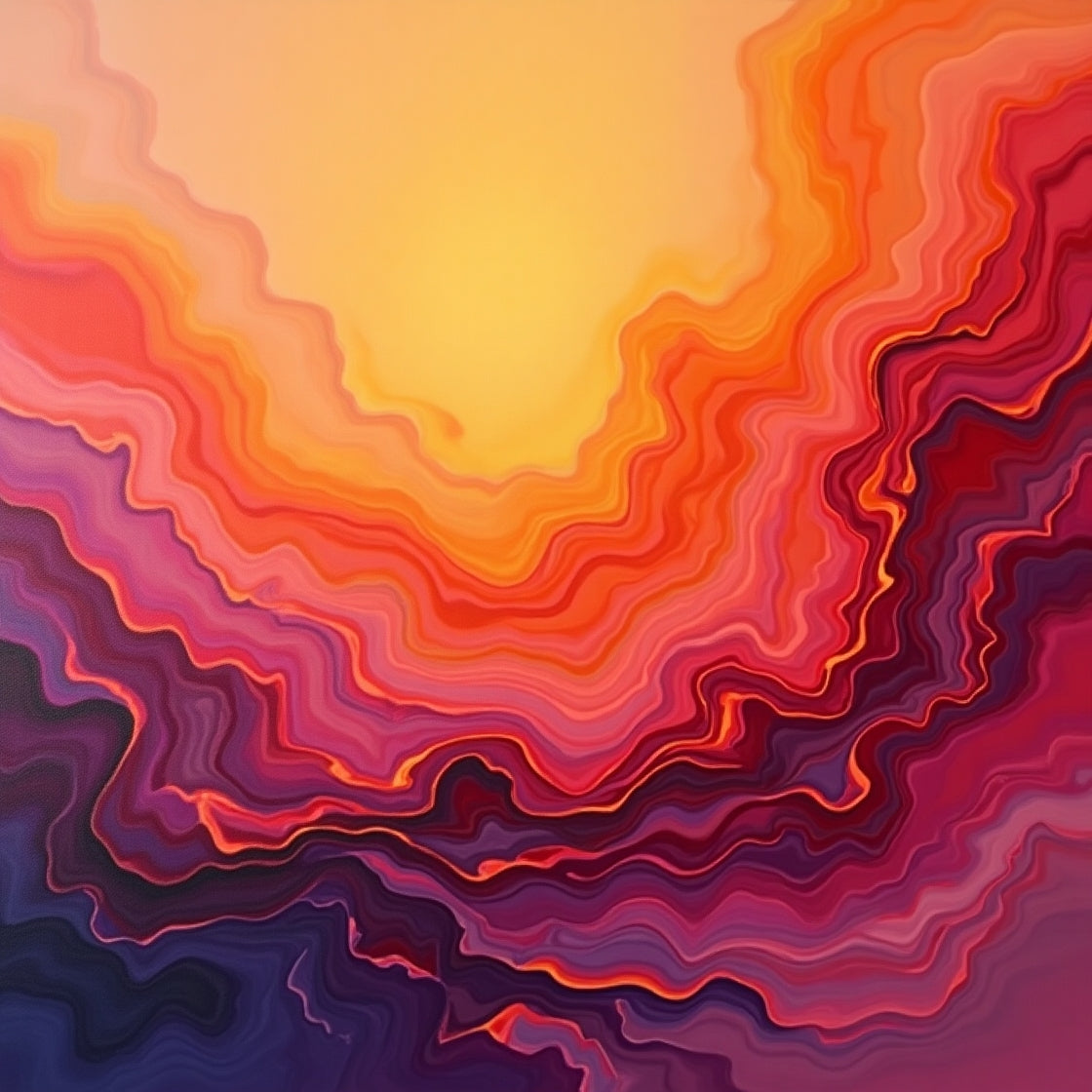 Sunset Waves Abstract – Warm Gradient Flow Wall Decor