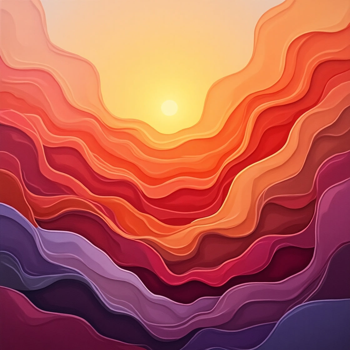 Sunset Waves Abstract – Warm Gradient Flow Wall Decor