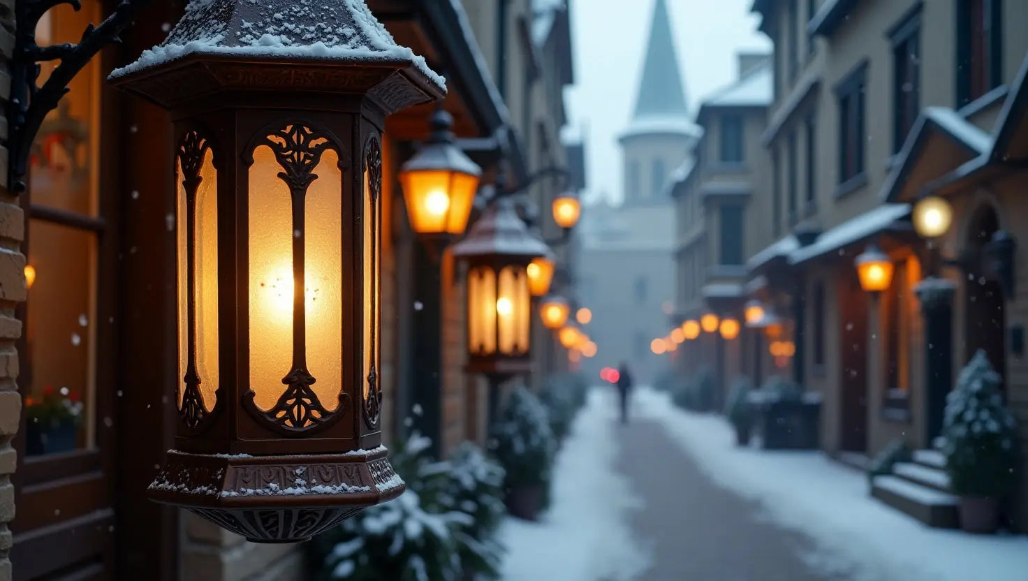 Winter Street with Lanterns My Store
