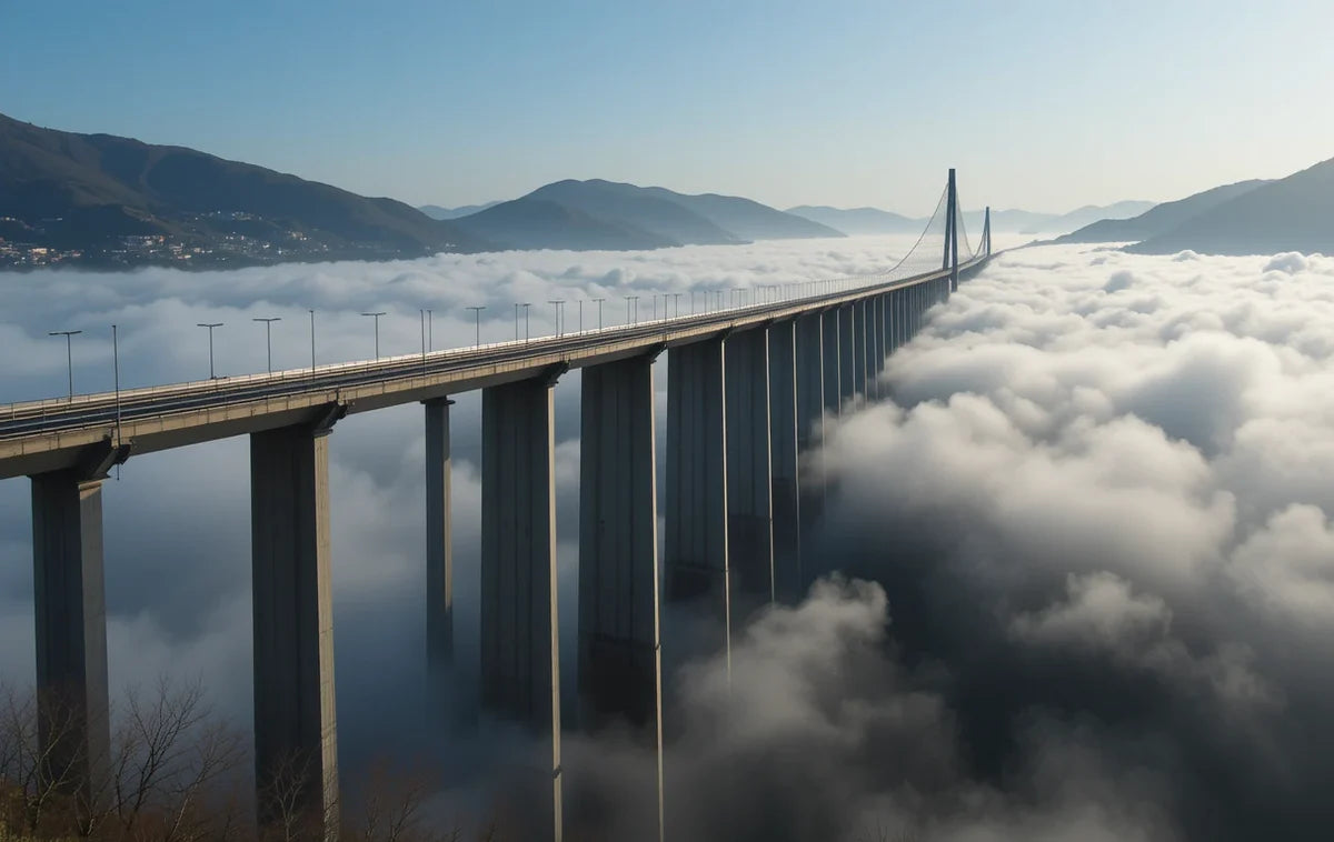 Millau Viaduct Above Clouds