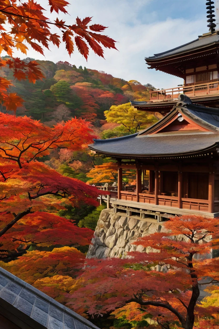JAPAN KYOTO TEMPLE IN AUTUMN