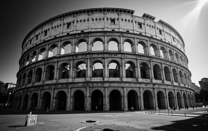 Colosseum with Sun Rays