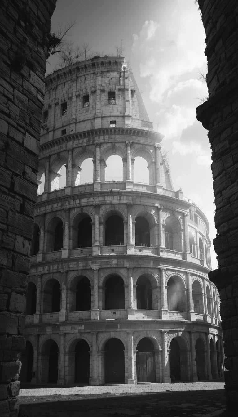 Colosseum with Sun Rays