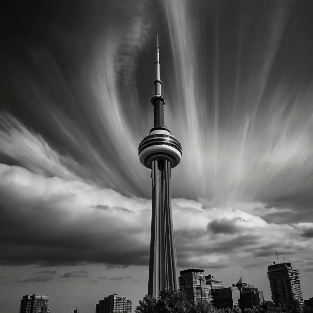 Dramatic CN Tower Print - Toronto Skyline Art My Store
