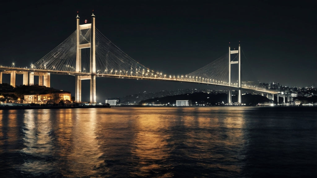 Illuminated Istanbul Bridge Fine Art Print