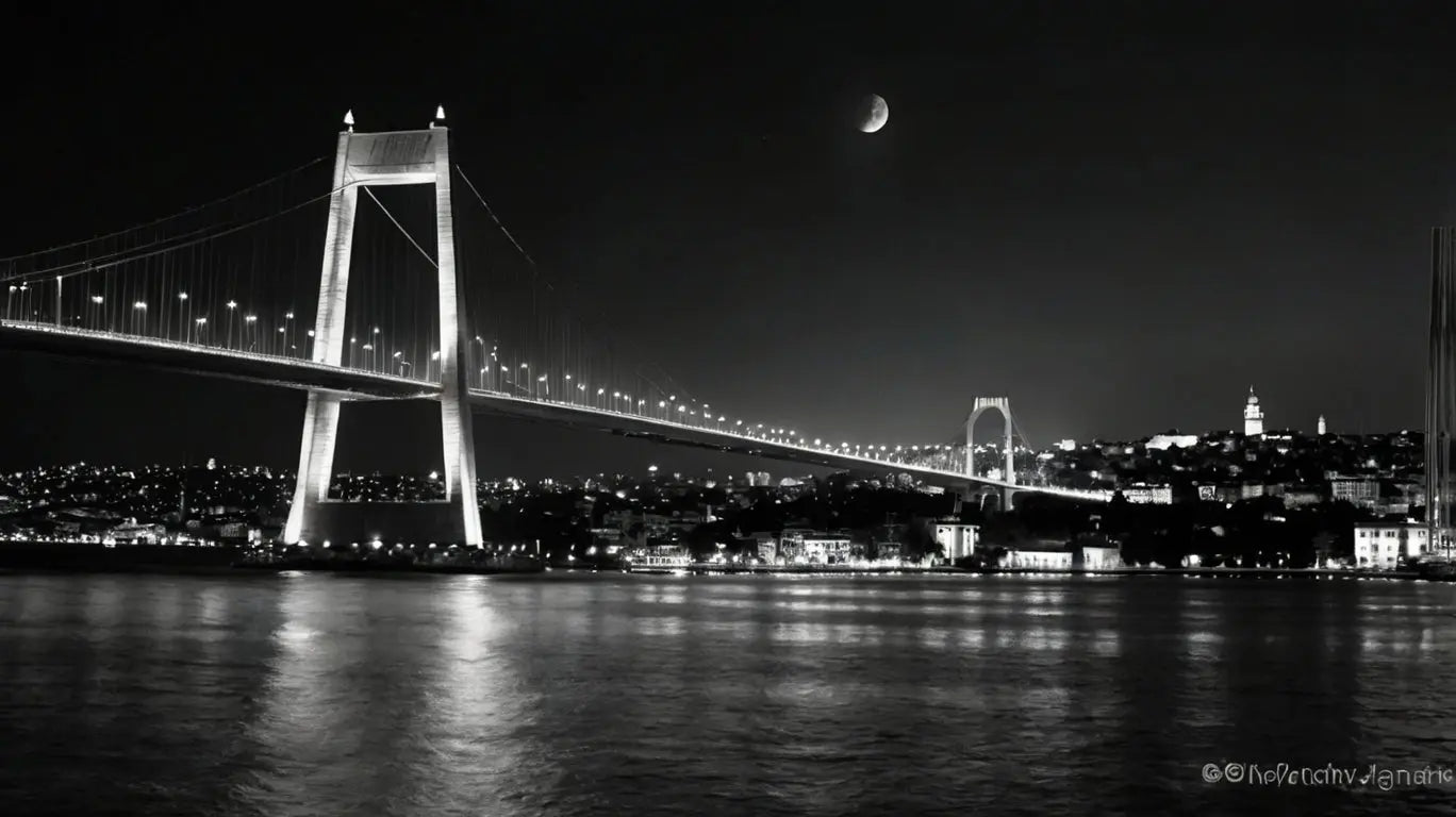 Leonardo_Kino_XL_A_black_and_white_panoramic_view_of_Istanbuls - My Store