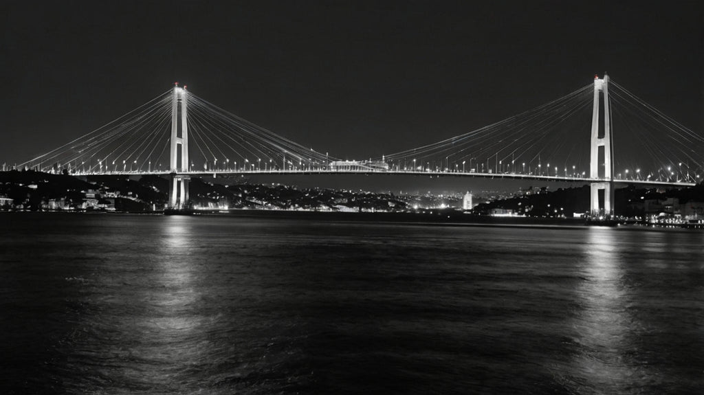 Illuminated Istanbul Bridge Fine Art Print