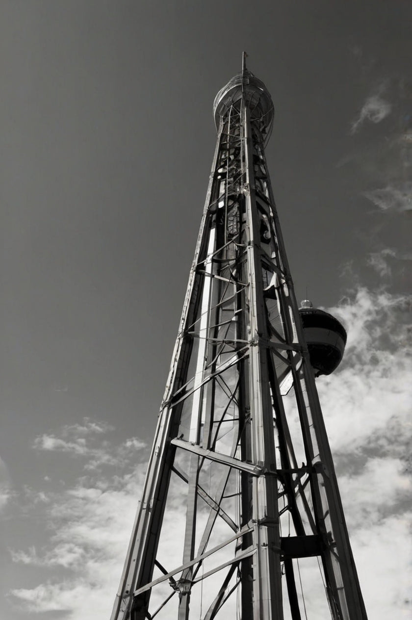 Reaching the Sky – Minimalist Black & White Tower Photography