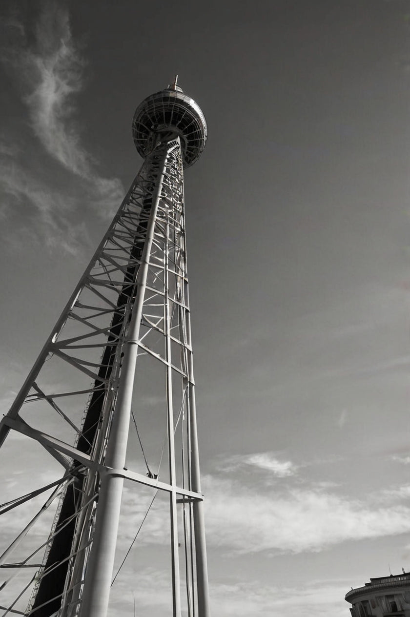 Reaching the Sky – Minimalist Black & White Tower Photography