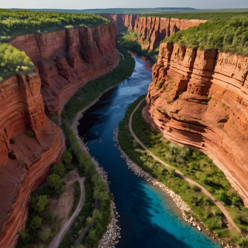 Winding River Through Red Rock Canyon My Store