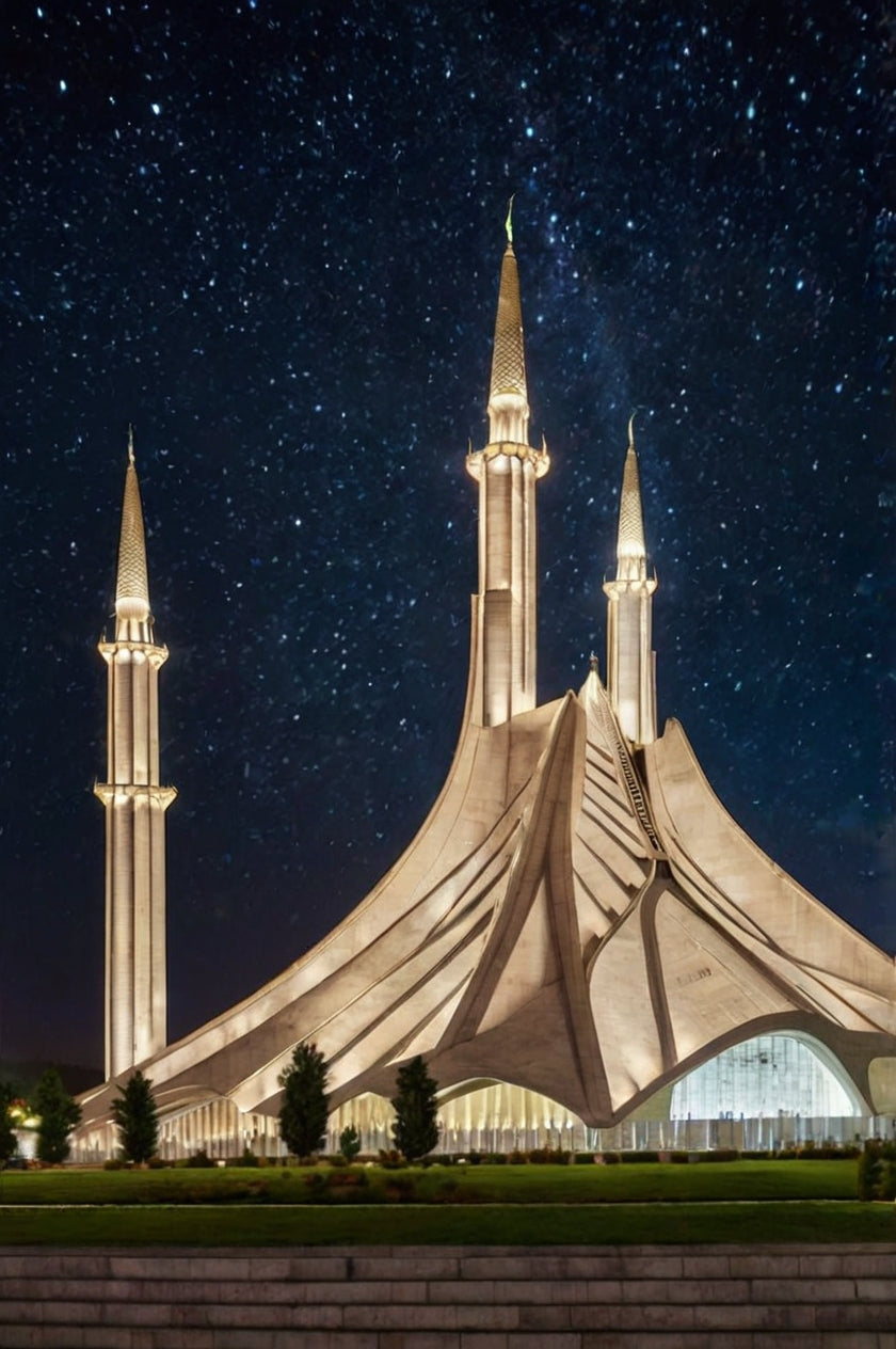 Majestic Faisal Mosque Under Stars My Store