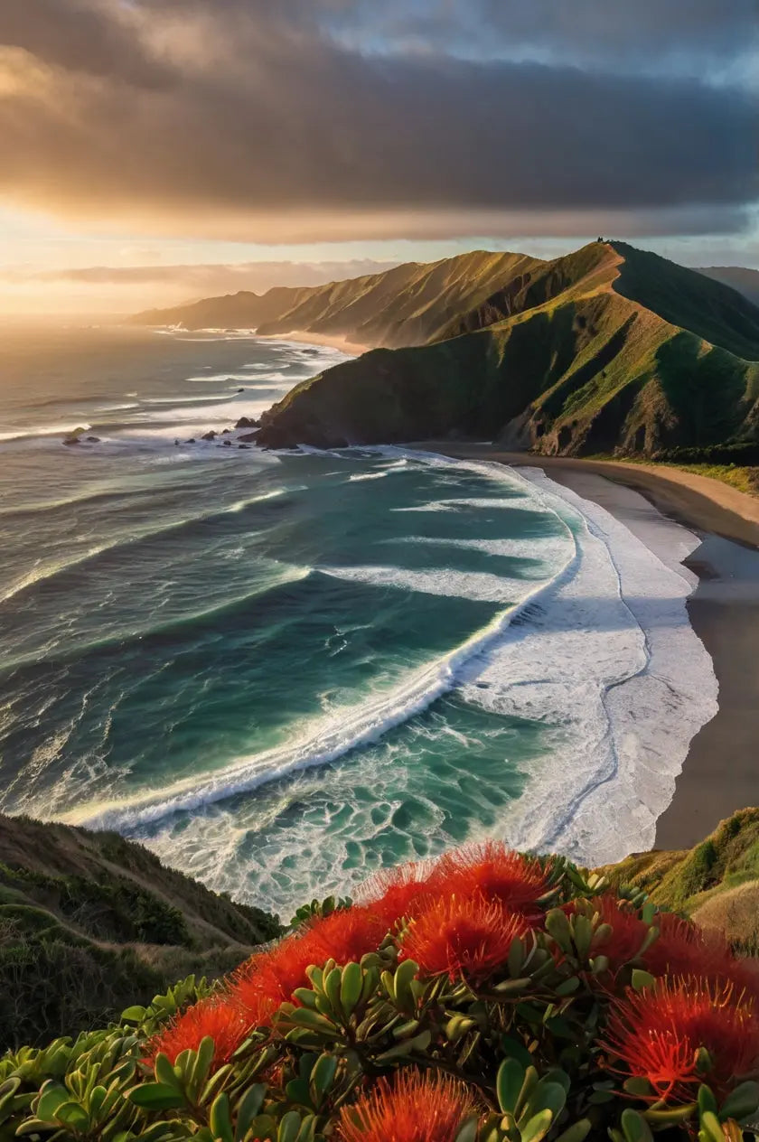 Vivid Sunset Lake Print - Mountain Reflection My Store