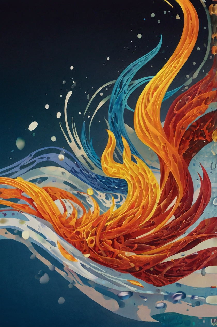 Burning Ampersand – Fiery Musical Notes Abstract Art Print