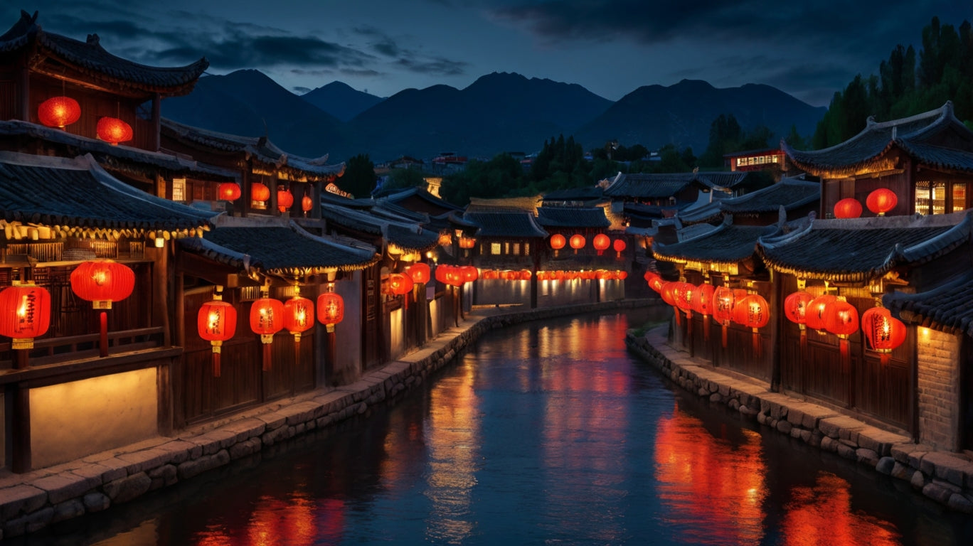 Moonlit Reflections of Ancient Town My Store