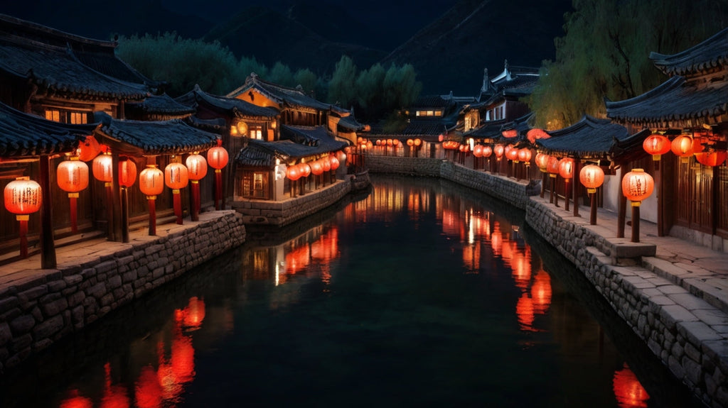 Moonlit Reflections of Ancient Town My Store