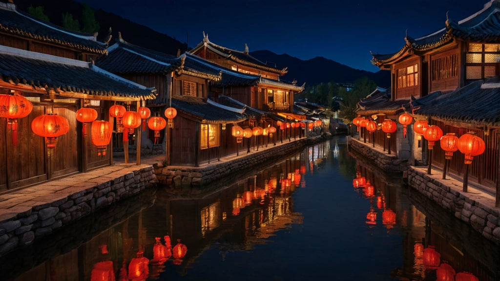 Moonlit Reflections of Ancient Town My Store