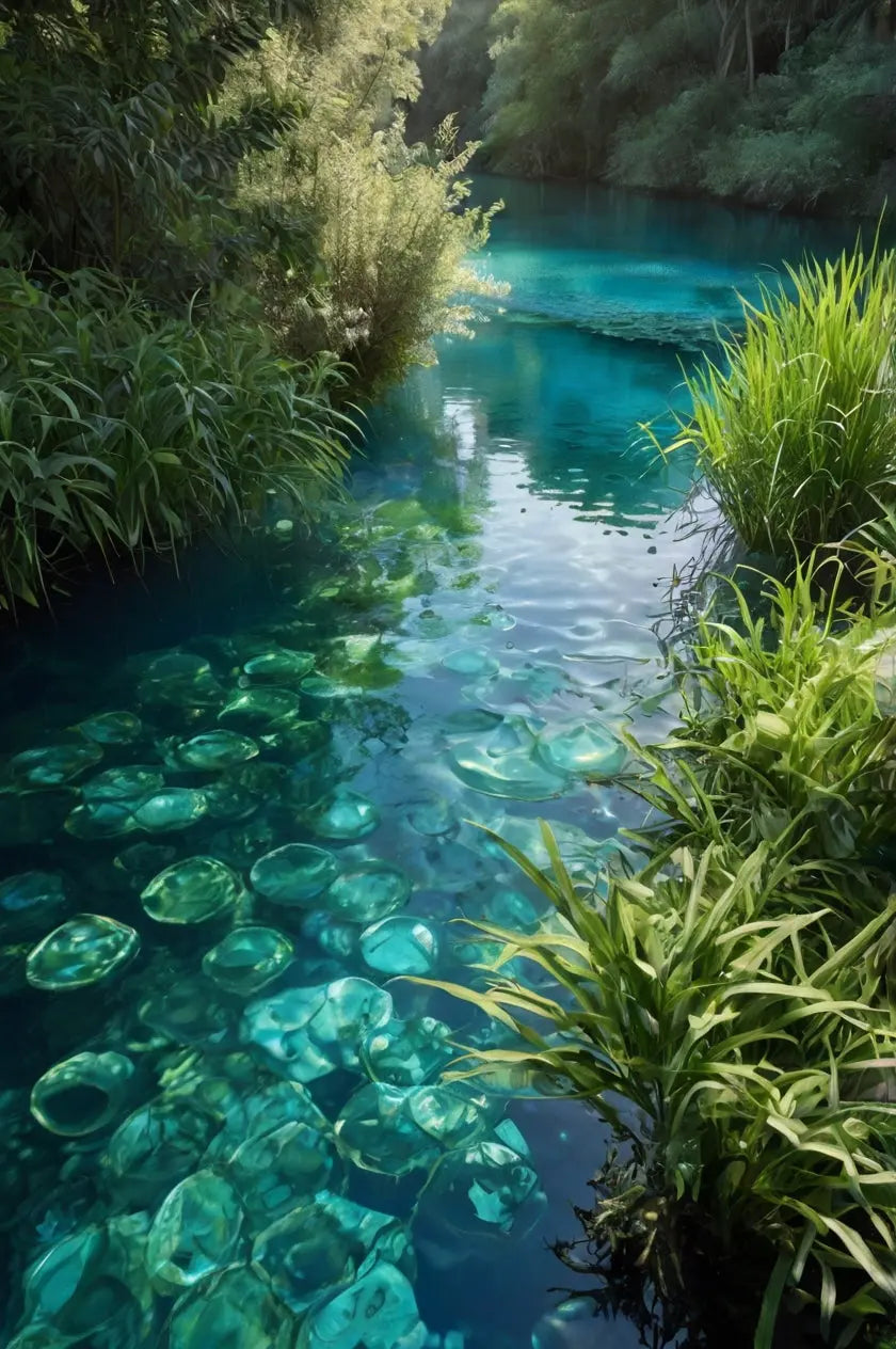 Crystal Clear River Art - Vibrant Underwater View My Store