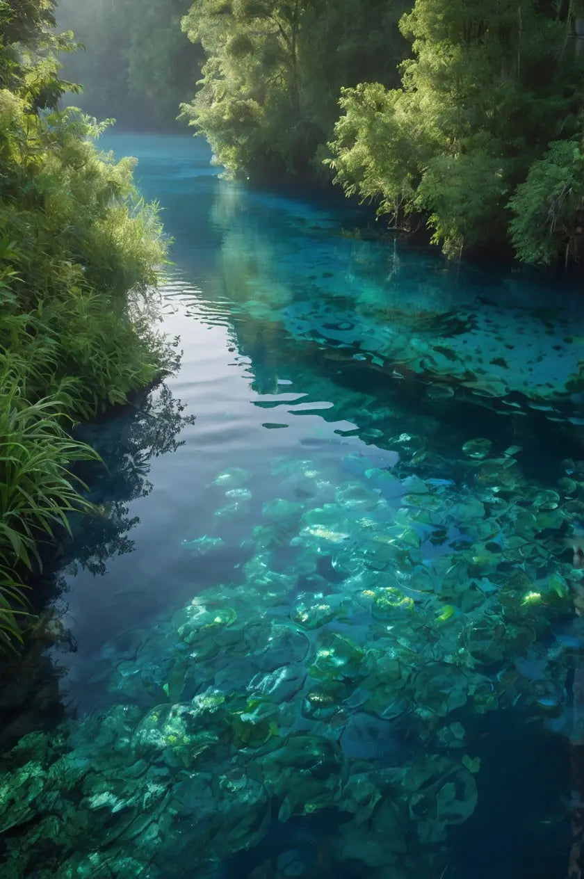Crystal Clear River Art - Vibrant Underwater View My Store