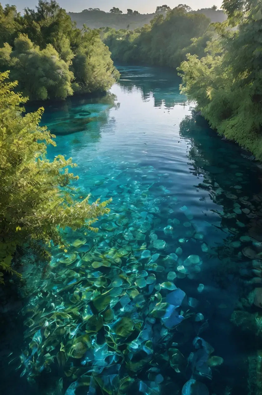 Crystal Clear River Art - Vibrant Underwater View My Store