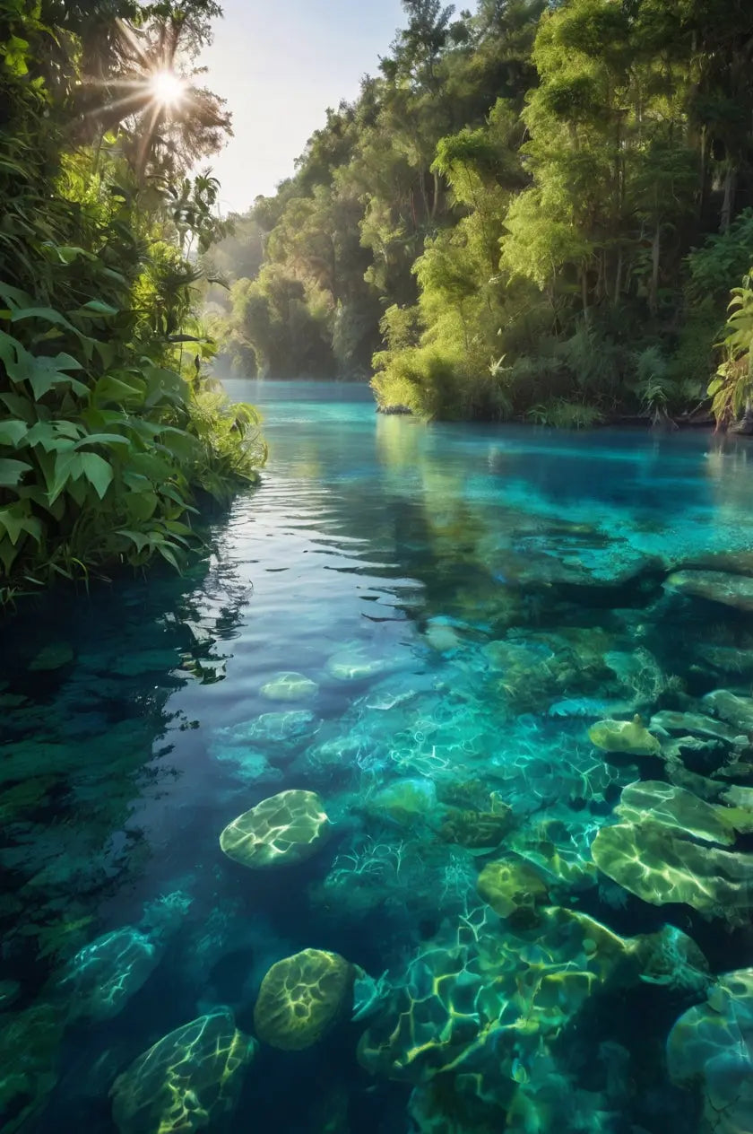 Crystal Clear River Art - Vibrant Underwater View My Store