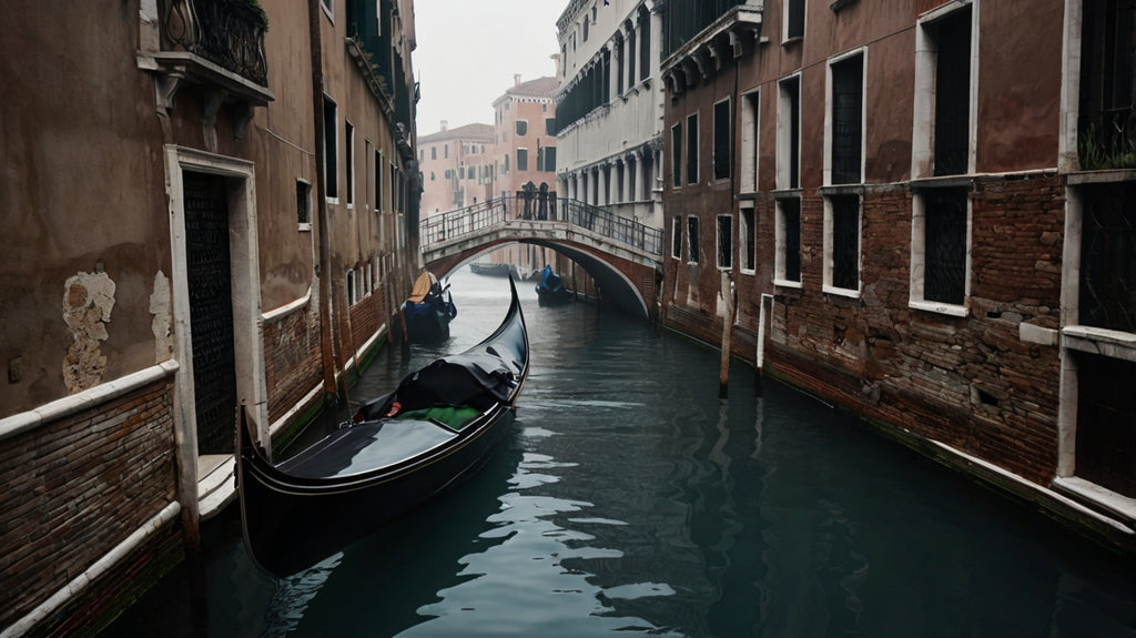 Venice in Silence – Misty Gondola Canal Atmospheric Photography