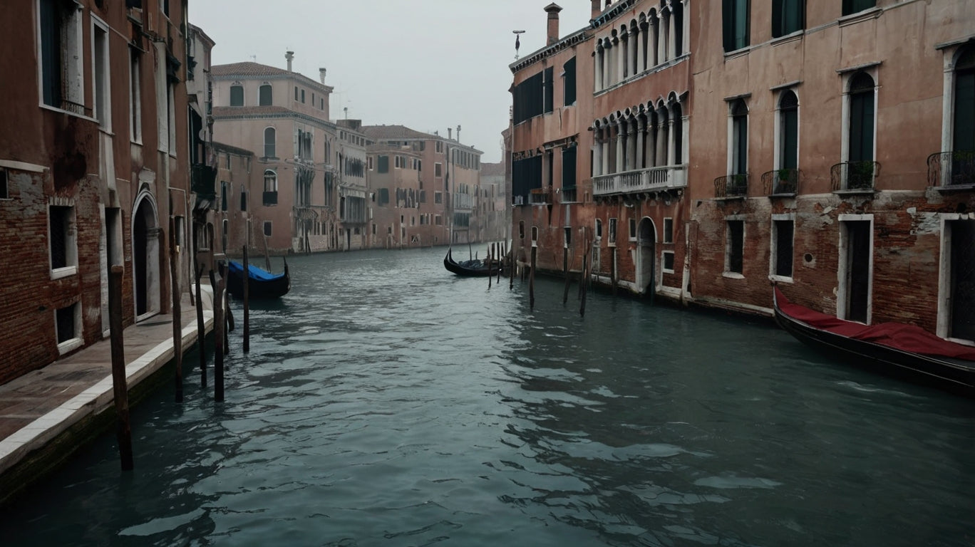 Venice in Silence – Misty Gondola Canal Atmospheric Photography
