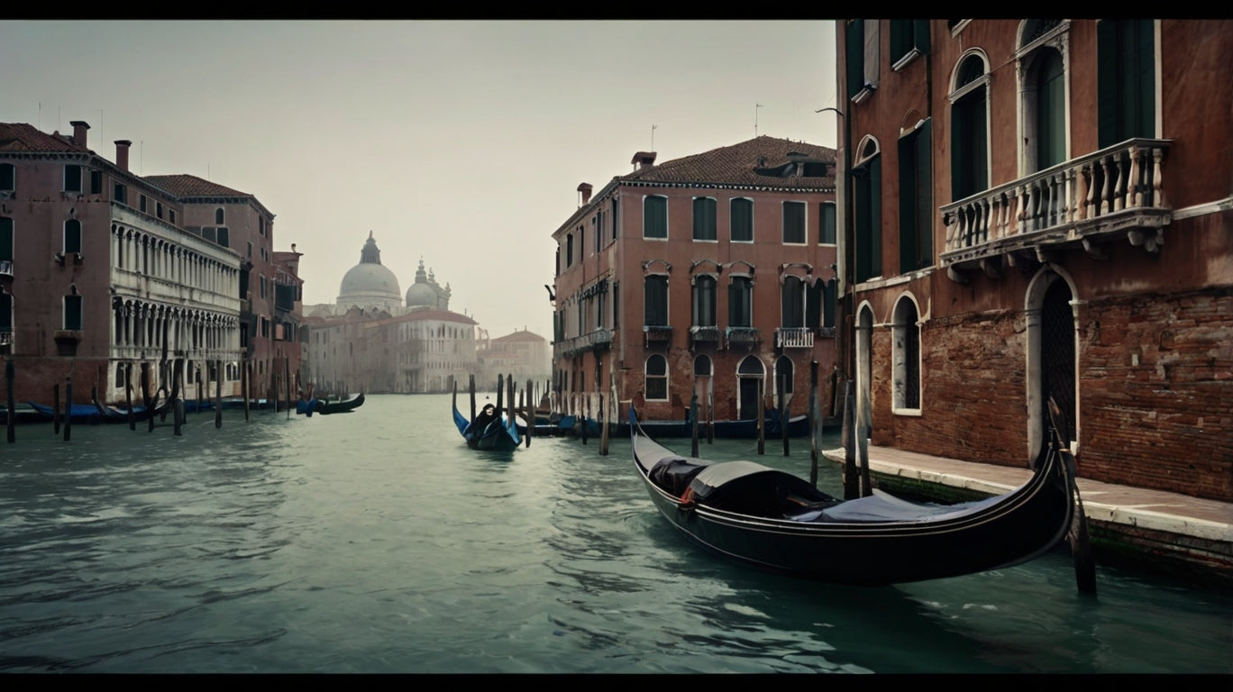 Venice in Silence – Misty Gondola Canal Atmospheric Photography