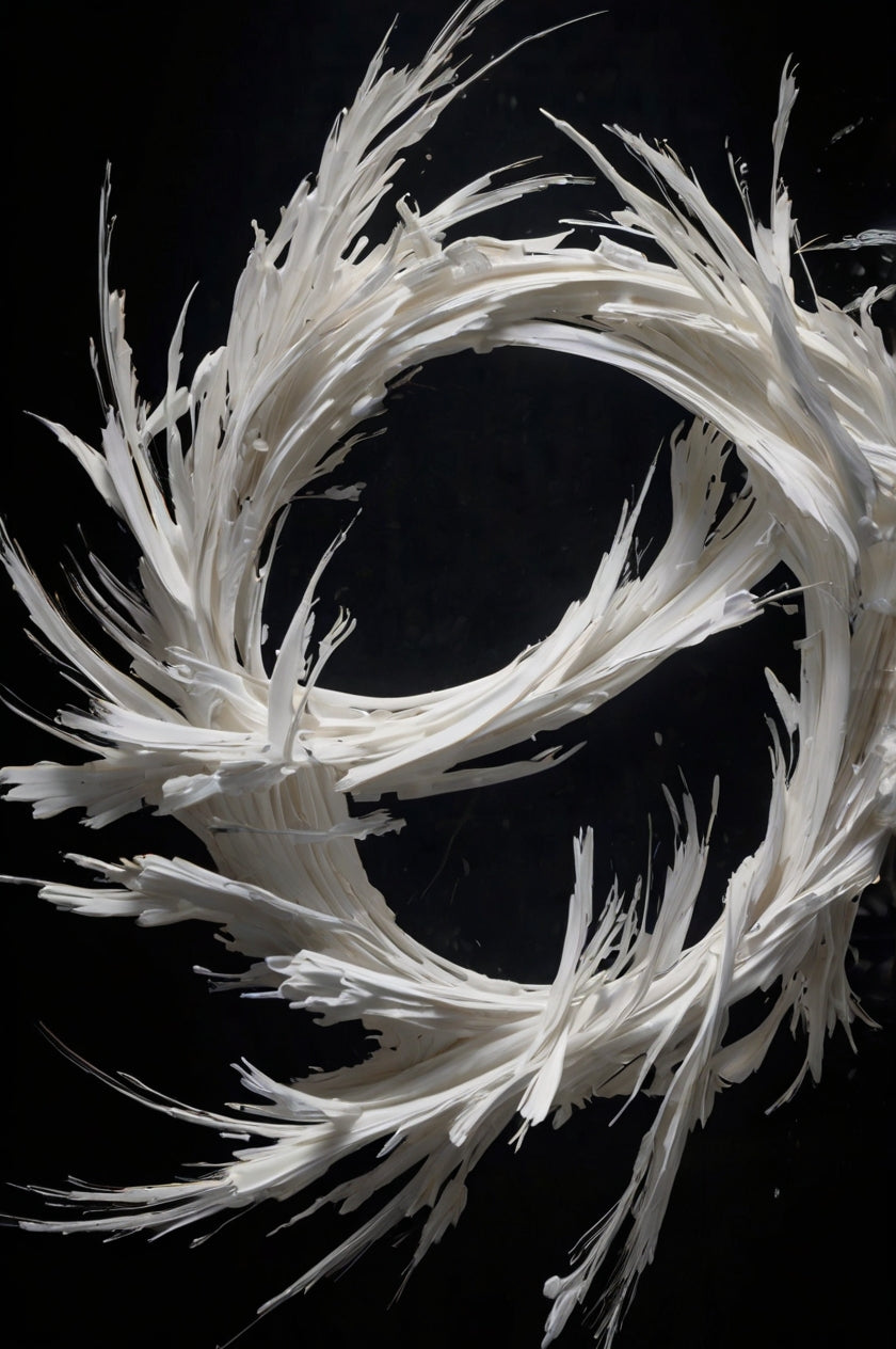White Vortex – Minimalist Abstract Swirl Sculpture Wall Art