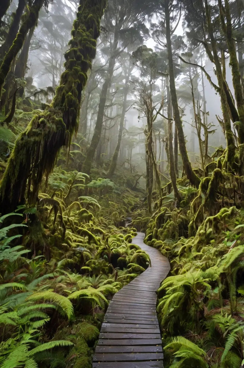 Enchanted Forest Path Print - Mossy Green Trail My Store