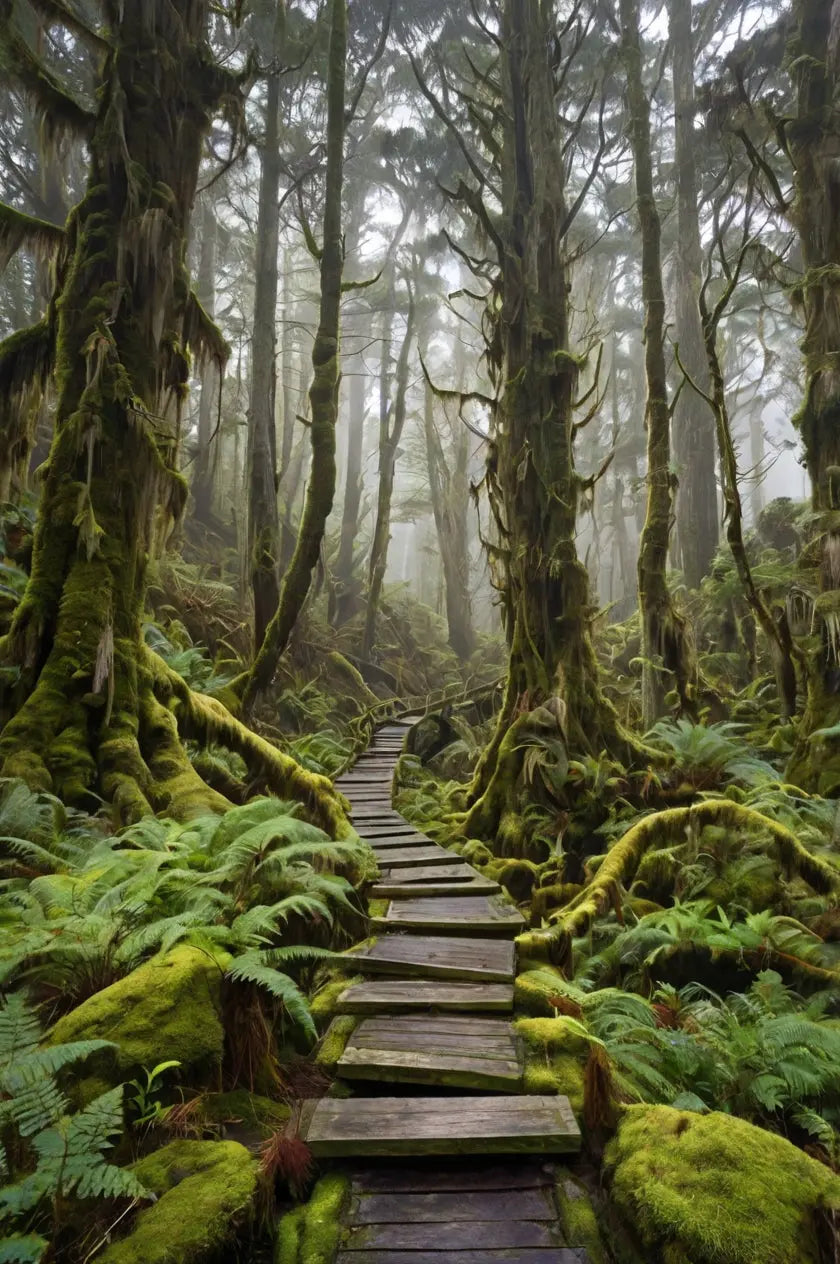 Enchanted Forest Path Print - Mossy Green Trail My Store