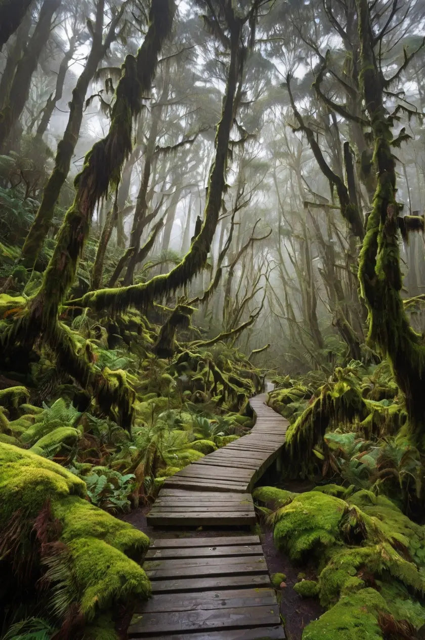 Enchanted Forest Path Print - Mossy Green Trail My Store