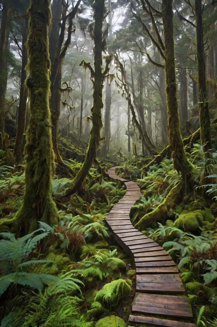 Enchanted Forest Path Print - Mossy Green Trail My Store