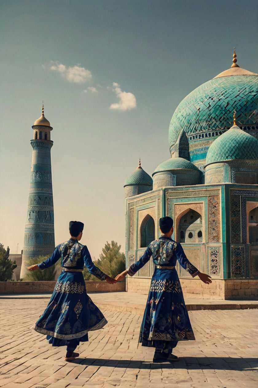 Emerald Traditional Dancer at Registan Square – Cultural Heritage Portrait