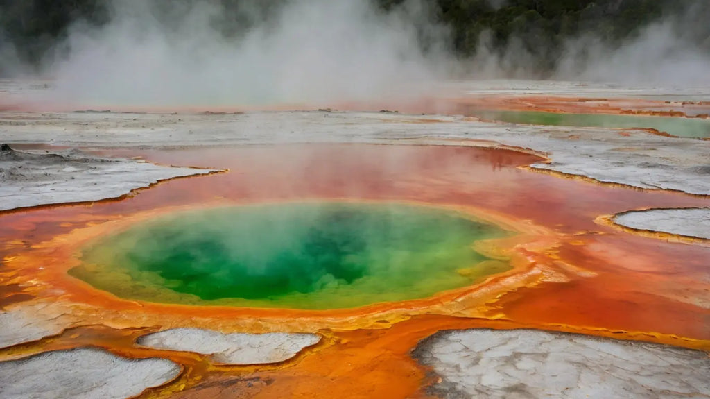 Champagne Pool Glow: Vibrant Geothermal Art Piece My Store