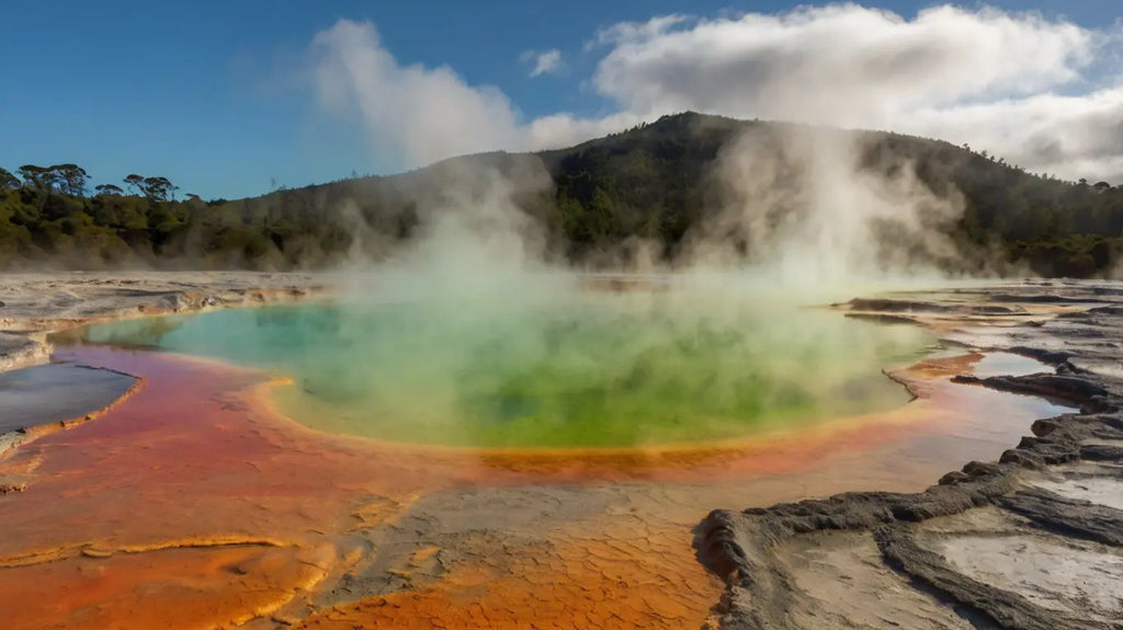 Champagne Pool Glow: Vibrant Geothermal Art Piece My Store