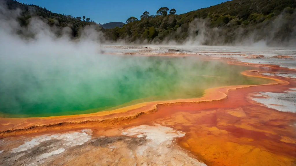Champagne Pool Glow: Vibrant Geothermal Art Piece My Store