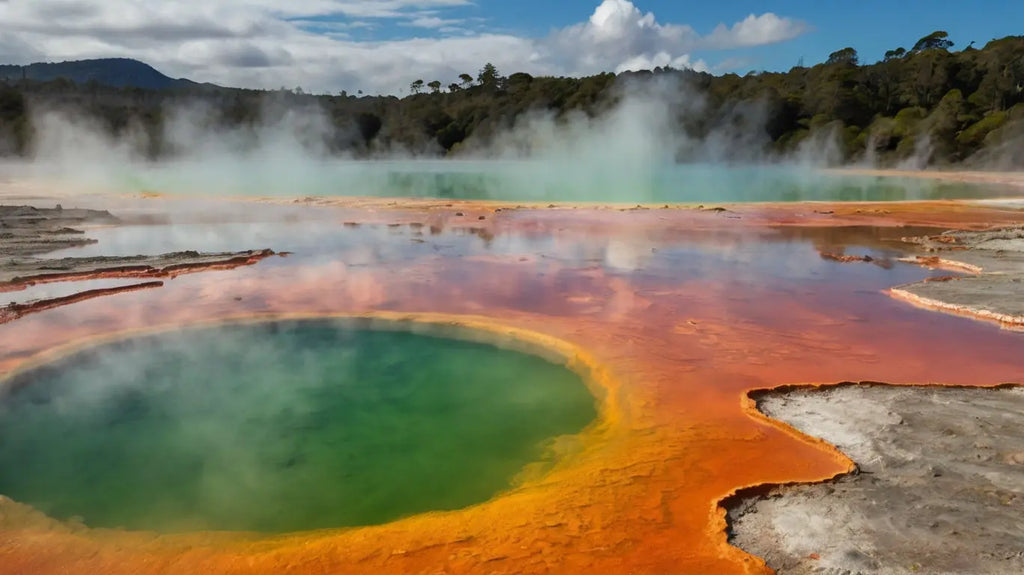 Champagne Pool Glow: Vibrant Geothermal Art Piece My Store