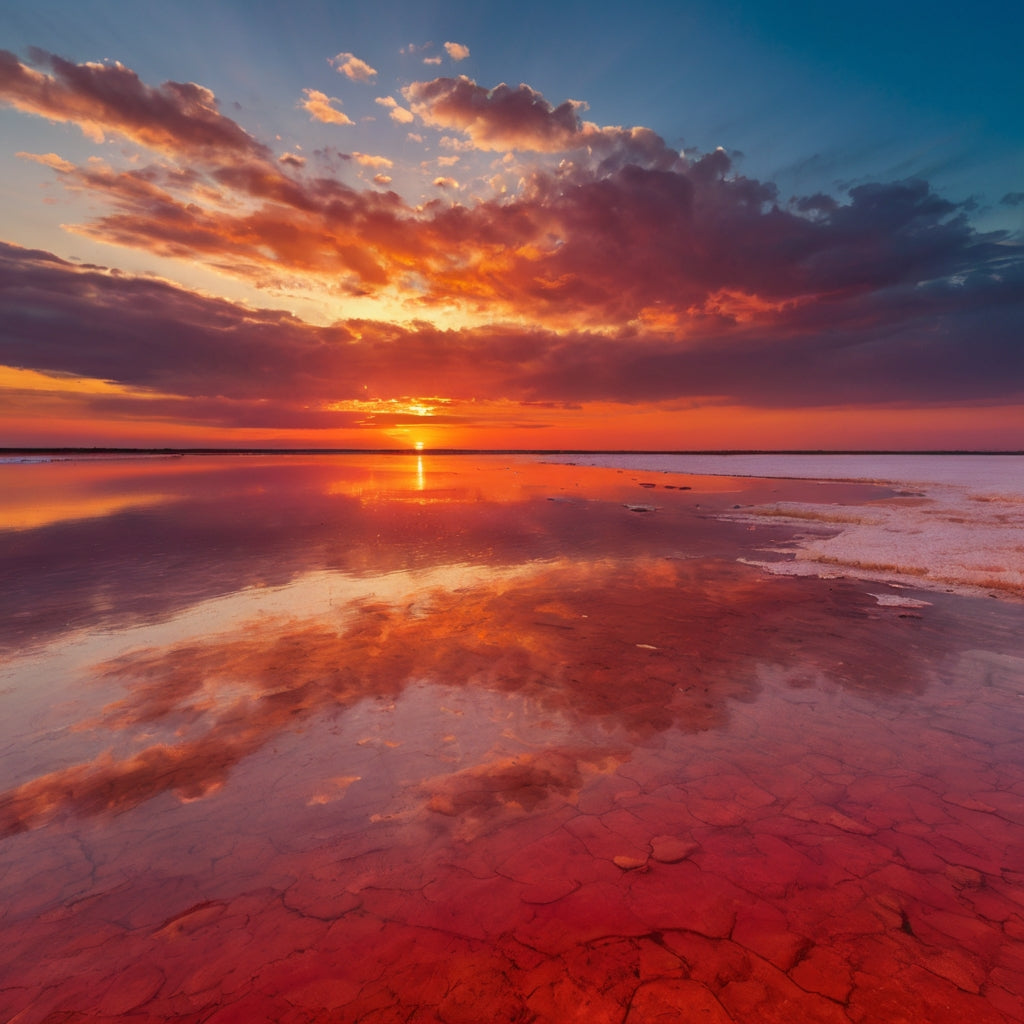 Red Salt Flats at Sunset My Store