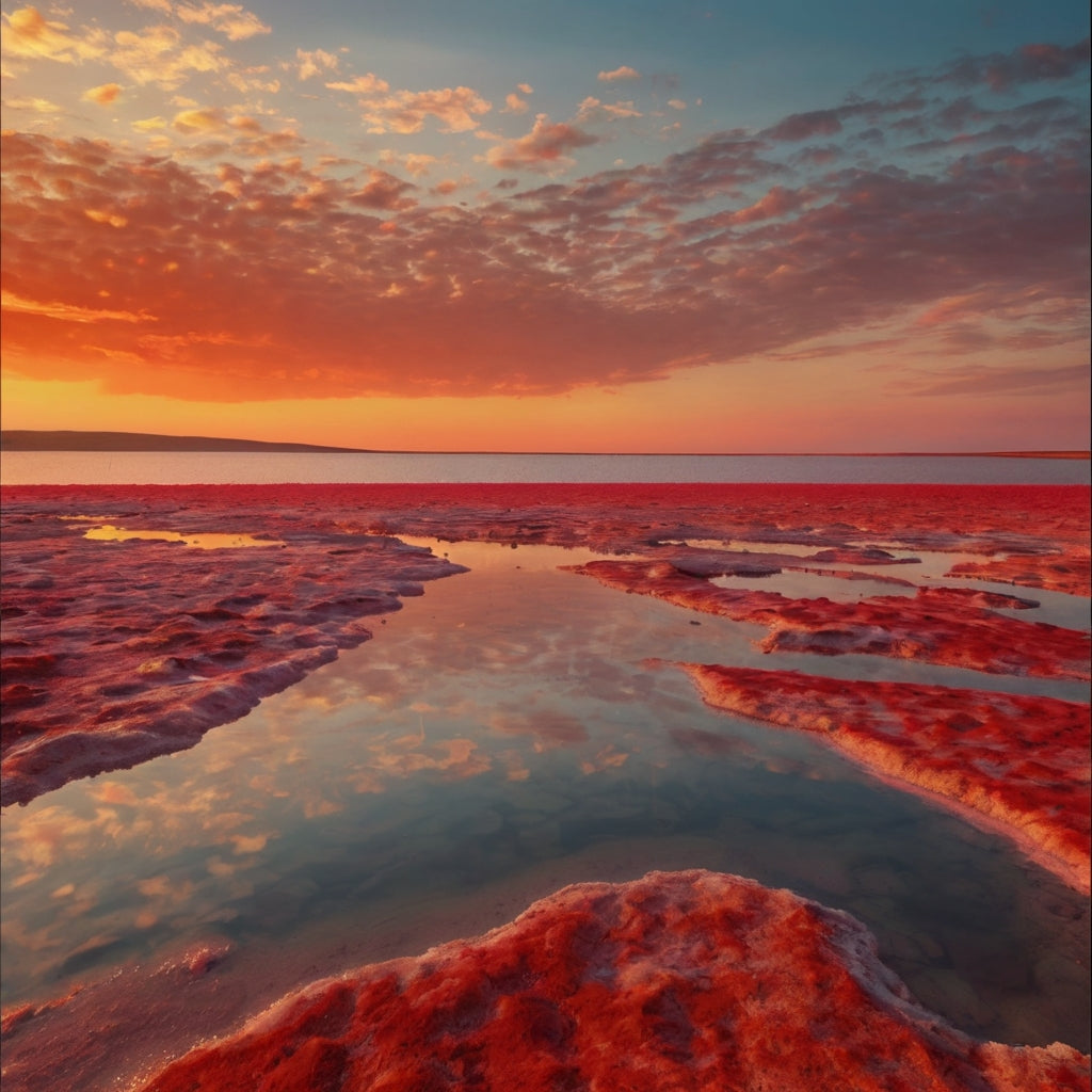 Red Salt Flats at Sunset My Store